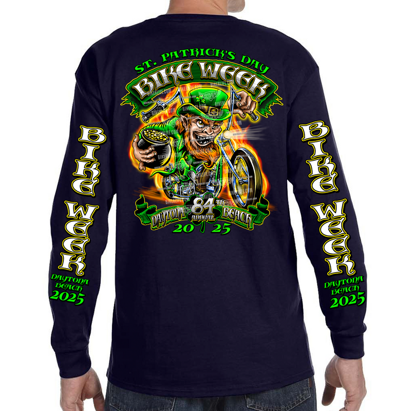 2025 Bike Week Daytona Beach Fiery Leprechaun Long Sleeve