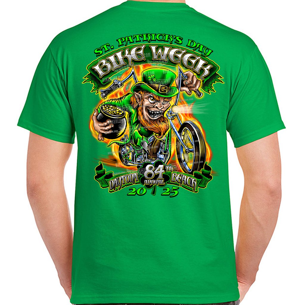 2025 Bike Week Daytona Beach Fiery Leprechaun T-Shirt