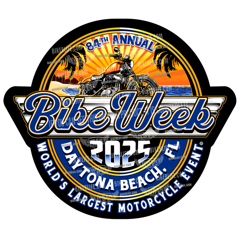 2025 Bike Week Daytona Beach Retro Label Sticker