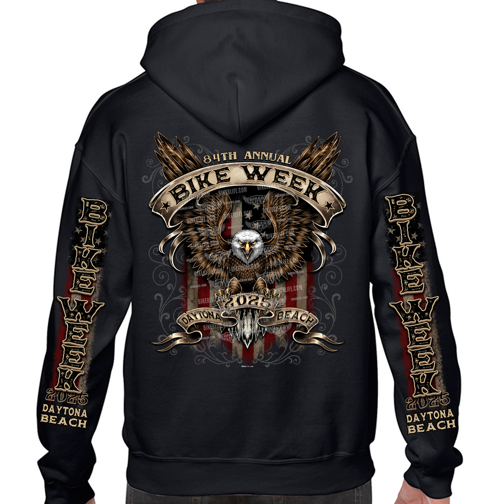 2025 Bike Week Daytona Beach Vintage American Eagle Pullover Hoodie