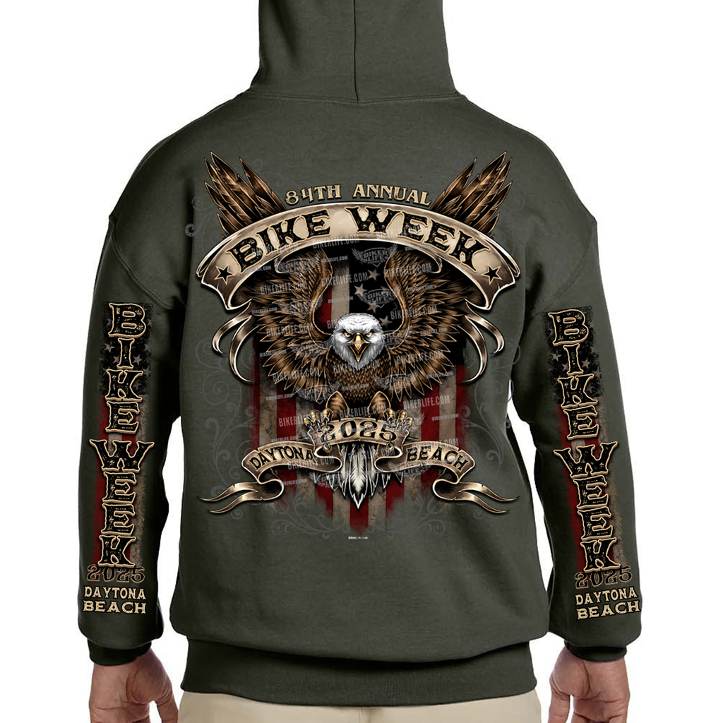 2025 Bike Week Daytona Beach Vintage American Eagle Pullover Hoodie