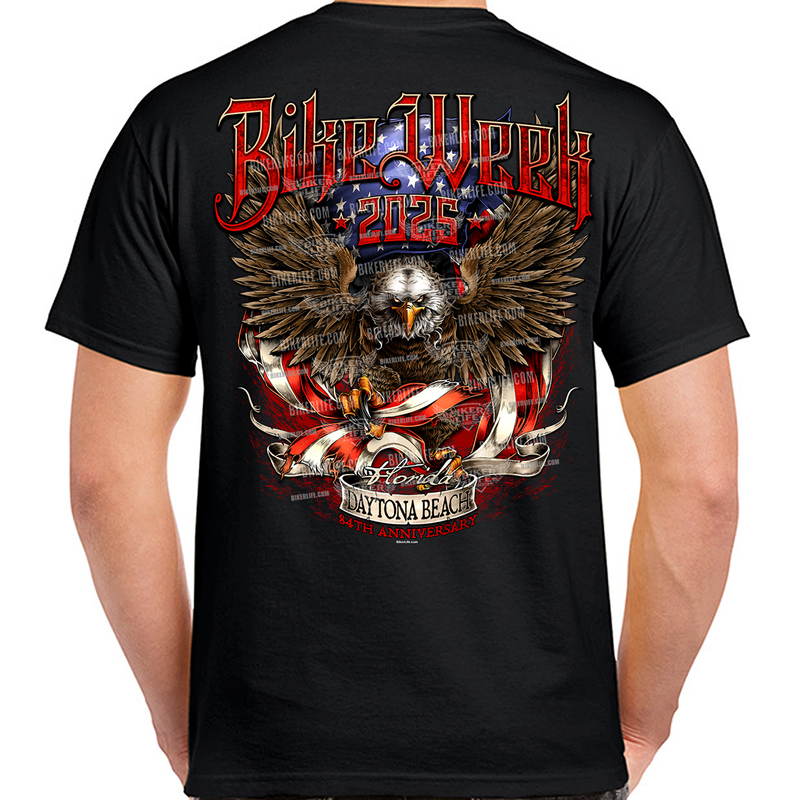 2025 Bike Week Daytona Beach Heroic Eagle T-Shirt