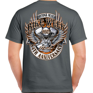 2025 Bike Week Daytona Beach Engine Emblem T-Shirt