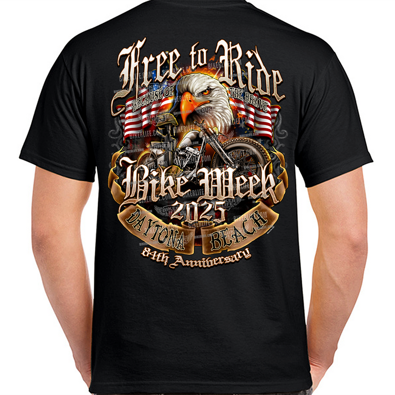 2025 Bike Week Daytona Beach Free to Ride T-Shirt