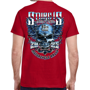 2025 Sturgis Motorcycle Rally Blue Winged Skull T-Shirt
