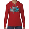 Ladies 2025 Sturgis Motorcycle Rally Rose Skull Wings Long Sleeve Hoodie