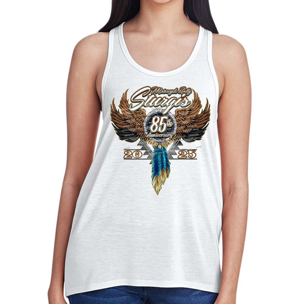 Ladies 2025 Sturgis Motorcycle Rally Dreamcatcher Hi-Lo/Racerback Tank Top