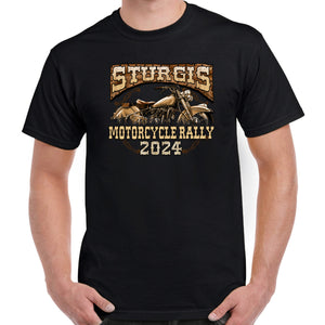 2024 Sturgis Motorcycle Rally Cattle Skull T-Shirt