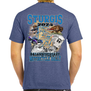 2024 Sturgis Motorcycle Rally Black Hills Map T-Shirt