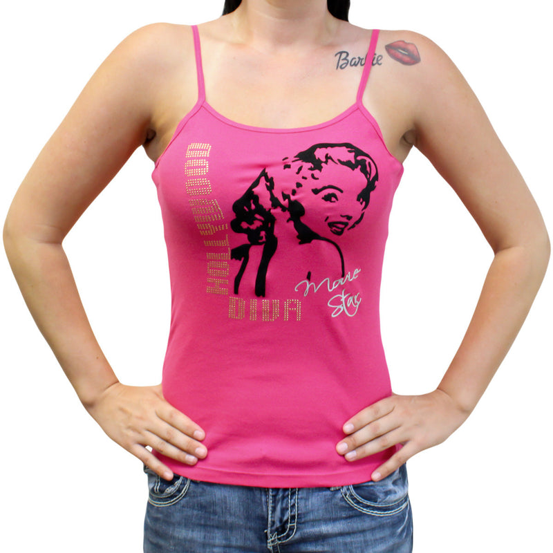 Ladies Marilyn Hollywood Diva Movie Star Spaghetti Strap Tank