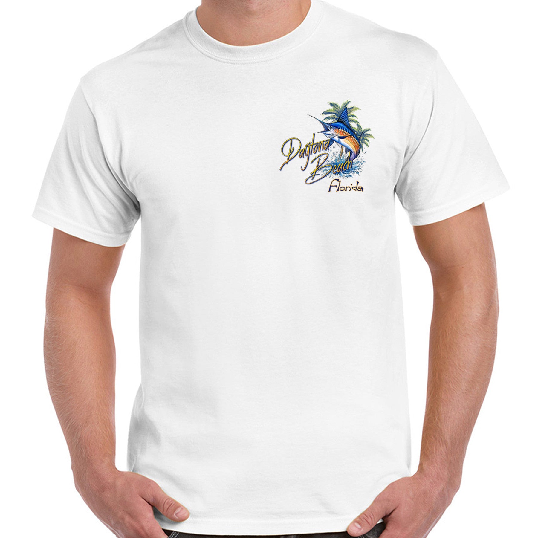 Daytona Beach, FL Florida's Marlin T-Shirt – Print Art Wholesale